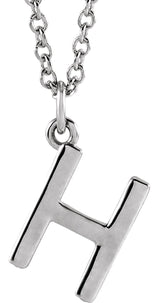 Platinum Initial H Necklace