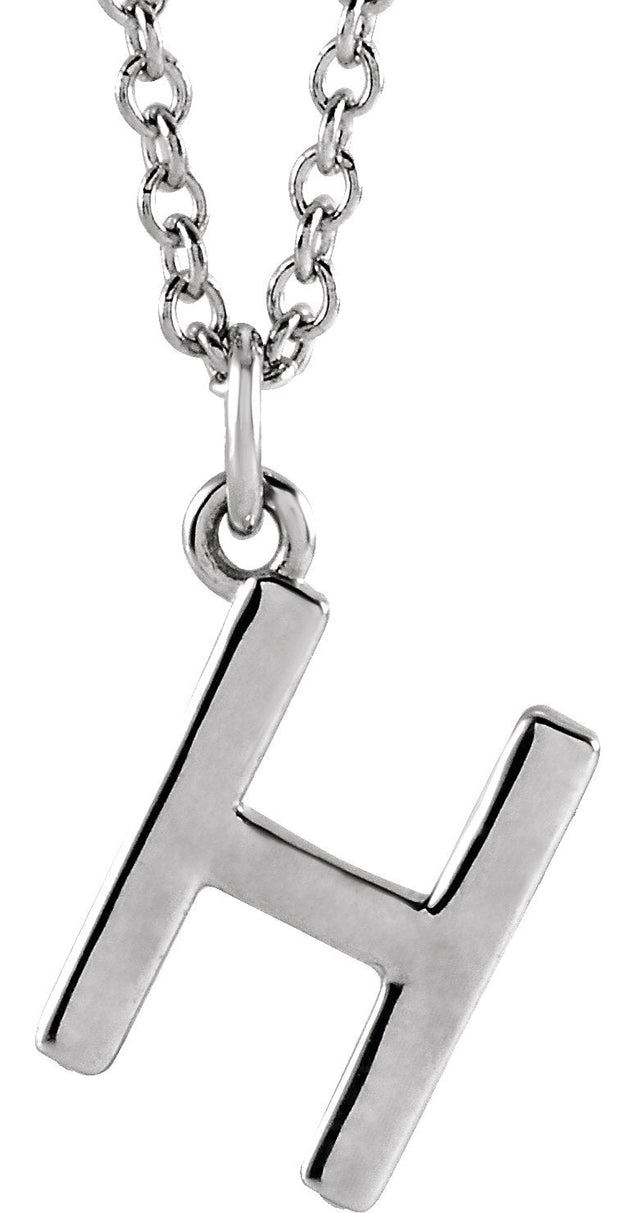 Platinum Initial H Necklace