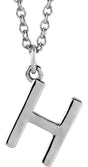 Platinum Initial H Necklace