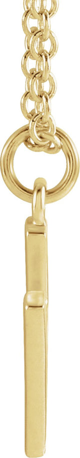 14K Gold Initial H Necklace – 9.2x7.1mm - Yellow Gold - view 2