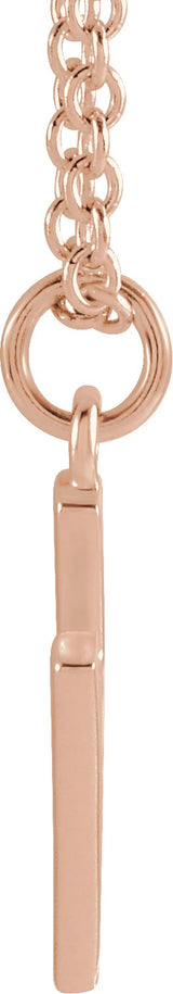 14K Gold Initial H Necklace – 9.2x7.1mm - Rose Gold - view 3