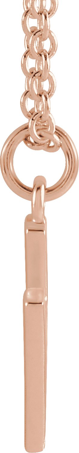 14K Gold Initial H Necklace – 9.2x7.1mm - Rose Gold - view 3