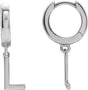 Platinum Initial L Huggie Earrings