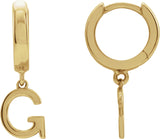 14K Gold Initial G Huggie Earrings - Yellow Gold