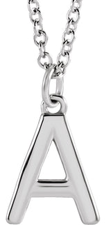Platinum Initial A Necklace