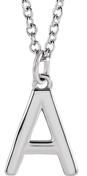 Platinum Initial A Necklace