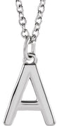 Platinum Initial A Necklace