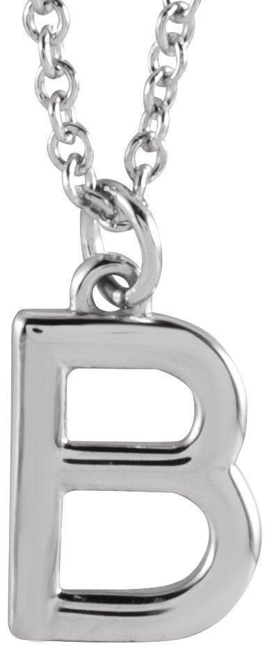 Platinum Initial B Necklace
