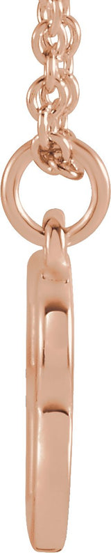 14K Gold Initial B Necklace – 9.5x6.1mm - Rose Gold - view 3