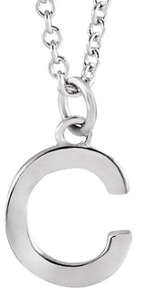 Platinum Initial C Necklace