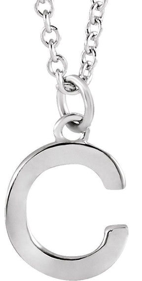Platinum Initial C Necklace