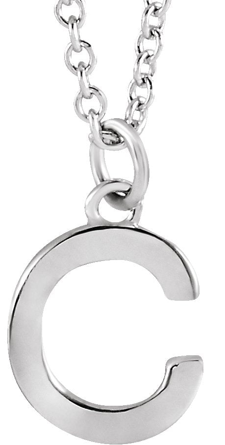 Platinum Initial C Necklace