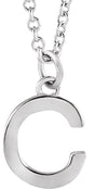Platinum Initial C Necklace