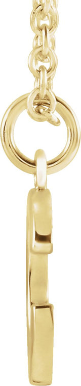 14K Gold Initial C Necklace – 9.5x6.7mm - Yellow Gold - view 2