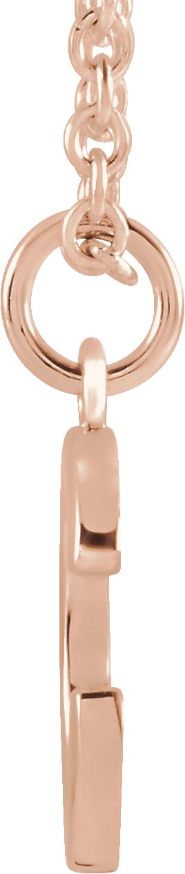 14K Gold Initial C Necklace – 9.5x6.7mm - Rose Gold - view 3