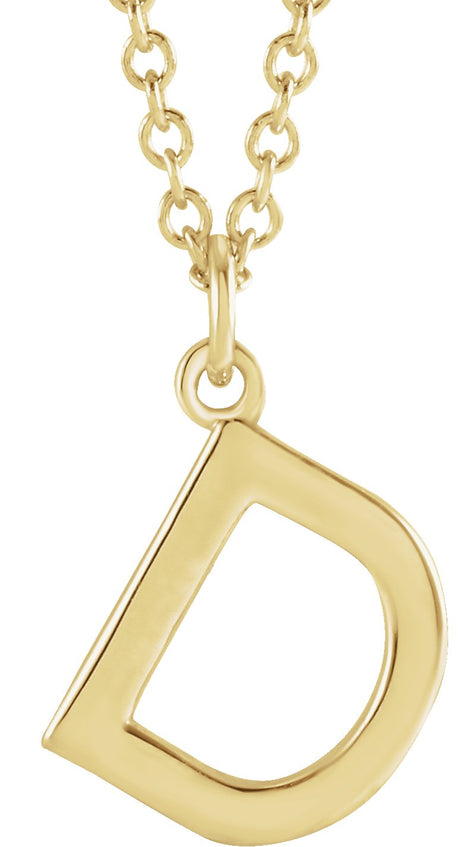 14K Gold Initial D Necklace – 9.3x8.1mm - Yellow Gold
