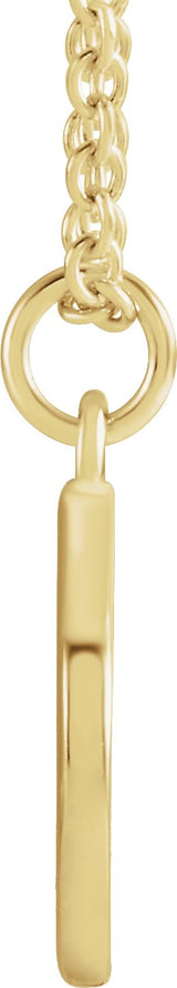 14K Gold Initial D Necklace – 9.3x8.1mm - Yellow Gold - view 2
