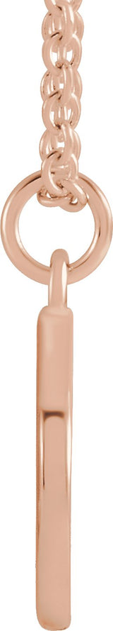 14K Gold Initial D Necklace – 9.3x8.1mm - Rose Gold - view 3
