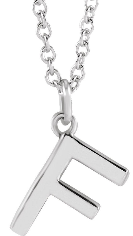 Platinum Initial F Necklace
