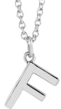 Platinum Initial F Necklace