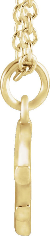 14K Gold Initial F Necklace – 9.3x6.6mm - Yellow Gold - view 2