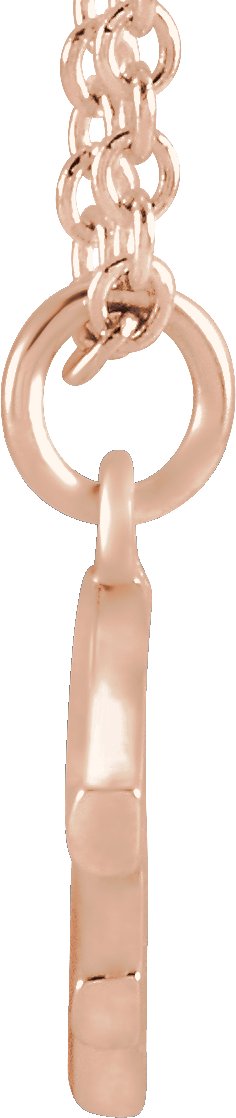 14K Gold Initial F Necklace – 9.3x6.6mm - Rose Gold - view 3