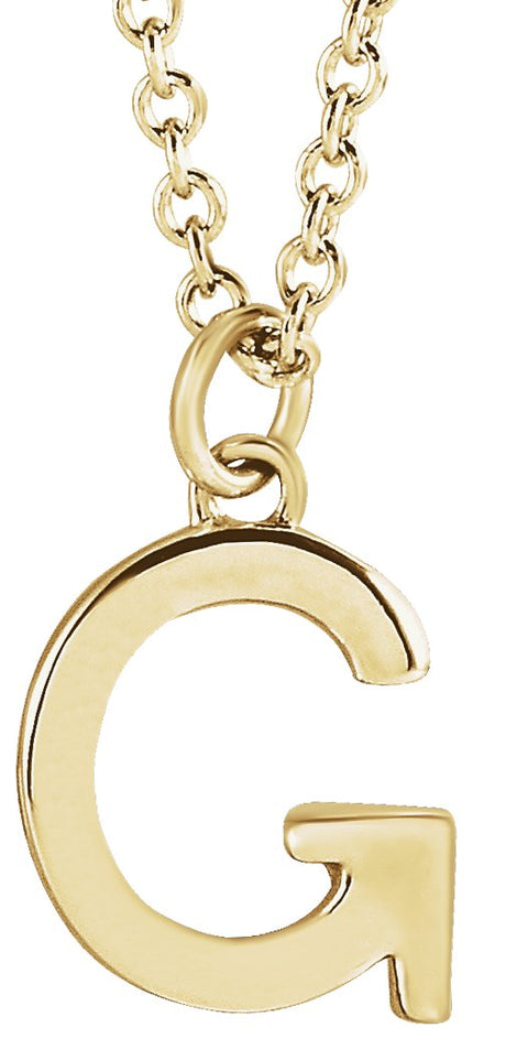 14K Gold Initial G Necklace – 9.5x7.2mm - Yellow Gold