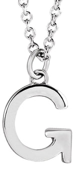 Platinum Initial G Necklace