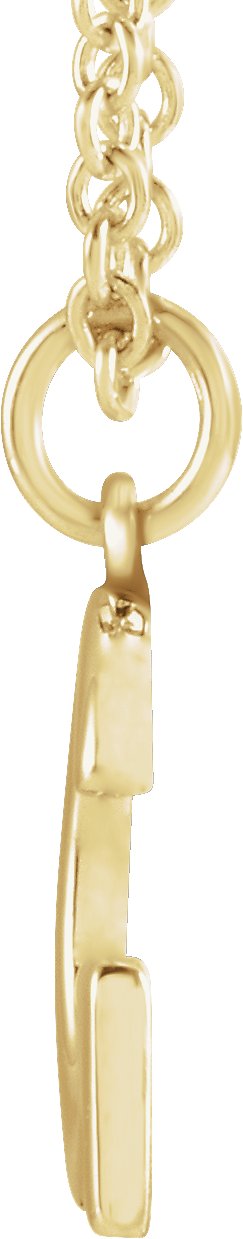14K Gold Initial G Necklace – 9.5x7.2mm - Yellow Gold - view 2
