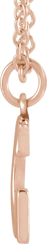 14K Gold Initial G Necklace – 9.5x7.2mm - Rose Gold - view 3