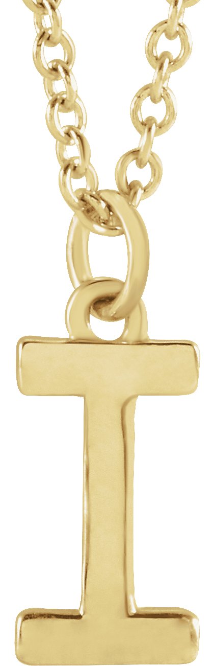 14K Gold Initial I Necklace – 9.5x4.4mm - Yellow Gold