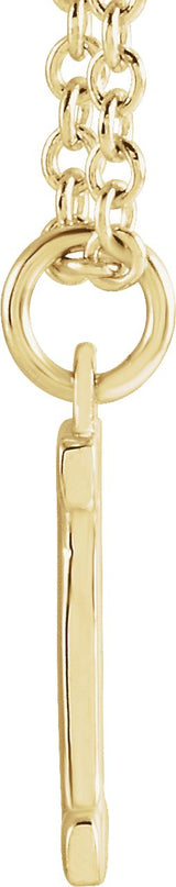 14K Gold Initial I Necklace – 9.5x4.4mm - Yellow Gold - view 2