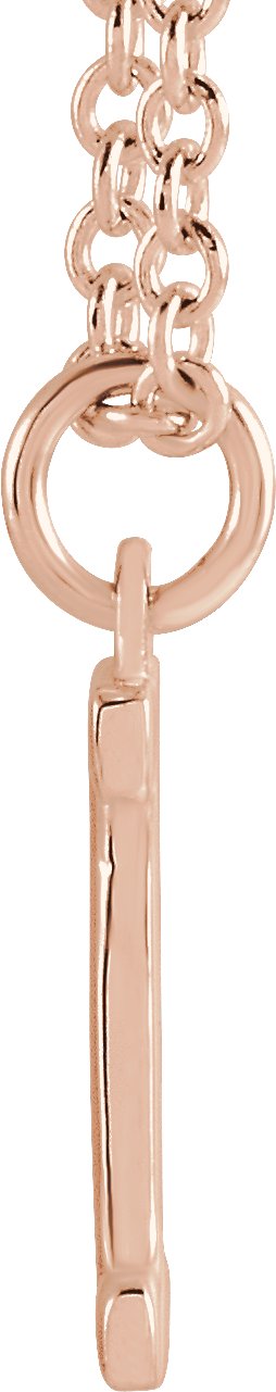 14K Gold Initial I Necklace – 9.5x4.4mm - Rose Gold - view 3