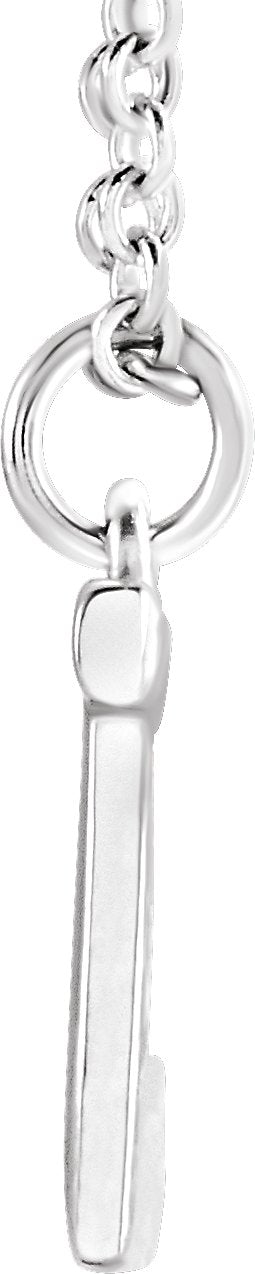 14K Gold Initial J Necklace – 9.5x6.9mm - White Gold - view 2
