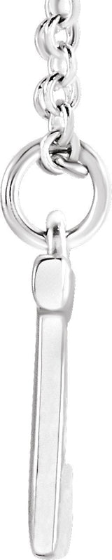 Platinum Initial J Necklace - view 3