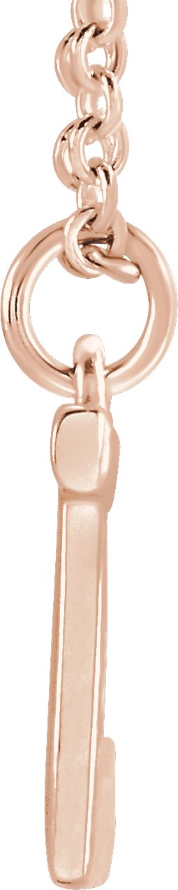 14K Gold Initial J Necklace – 9.5x6.9mm - Rose Gold - view 3