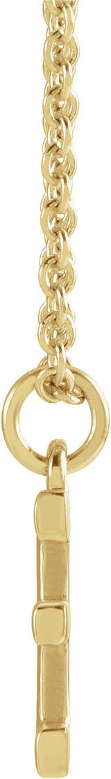14K Gold Initial E Necklace – 9.5x5.3mm - Yellow Gold - view 2