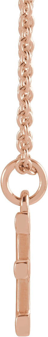 14K Gold Initial E Necklace – 9.5x5.3mm - Rose Gold - view 3