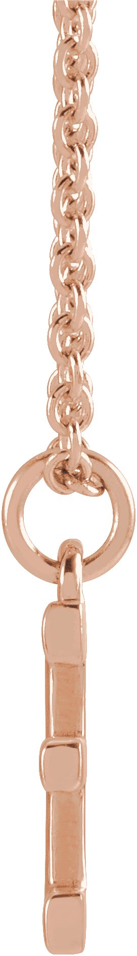 14K Gold Initial E Necklace – 9.5x5.3mm - Rose Gold - view 3