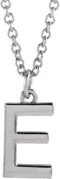 Platinum Initial E Necklace