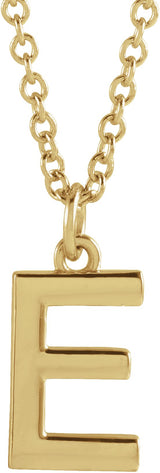 14K Gold Initial E Necklace – 9.5x5.3mm - Yellow Gold