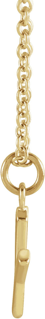 14K Gold Initial Y Necklace – 9.2x7.1mm - Yellow Gold - view 2