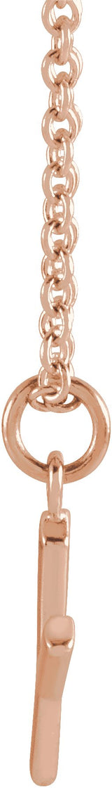 14K Gold Initial Y Necklace – 9.2x7.1mm - Rose Gold - view 3