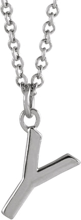 Platinum Initial Y Necklace