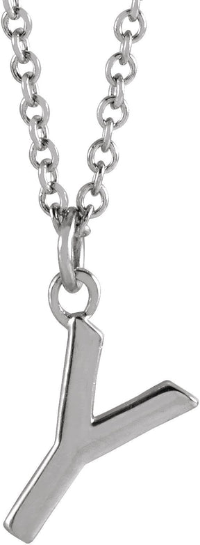 Platinum Initial Y Necklace