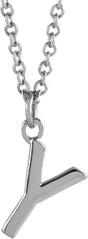 Platinum Initial Y Necklace