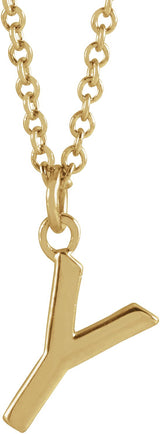 14K Gold Initial Y Necklace – 9.2x7.1mm - Yellow Gold