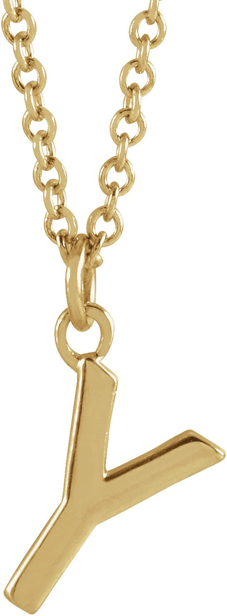 14K Gold Initial Y Necklace – 9.2x7.1mm - Yellow Gold