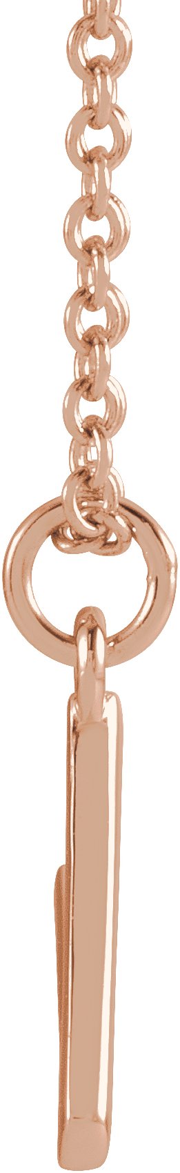 14K Gold Initial V Necklace – 9.2x7.6mm - Rose Gold - view 3