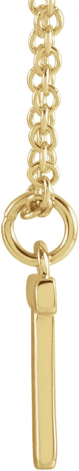 14K Gold Initial V Necklace – 9.2x7.6mm - Yellow Gold - view 2